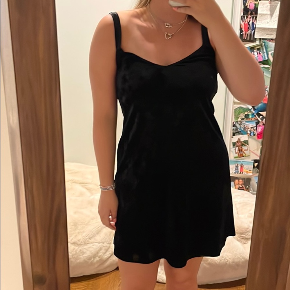 cute black velvet dress